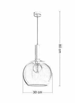 Lampa Wisząca LAF Biały Transparentny Szklany Klosz 1xE27 30 cm