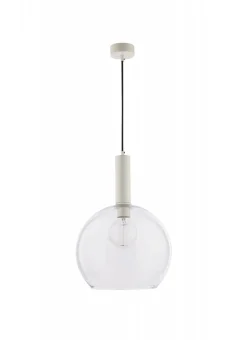 Lampa Wisząca LAF Biały Transparentny Szklany Klosz 1xE27 30 cm