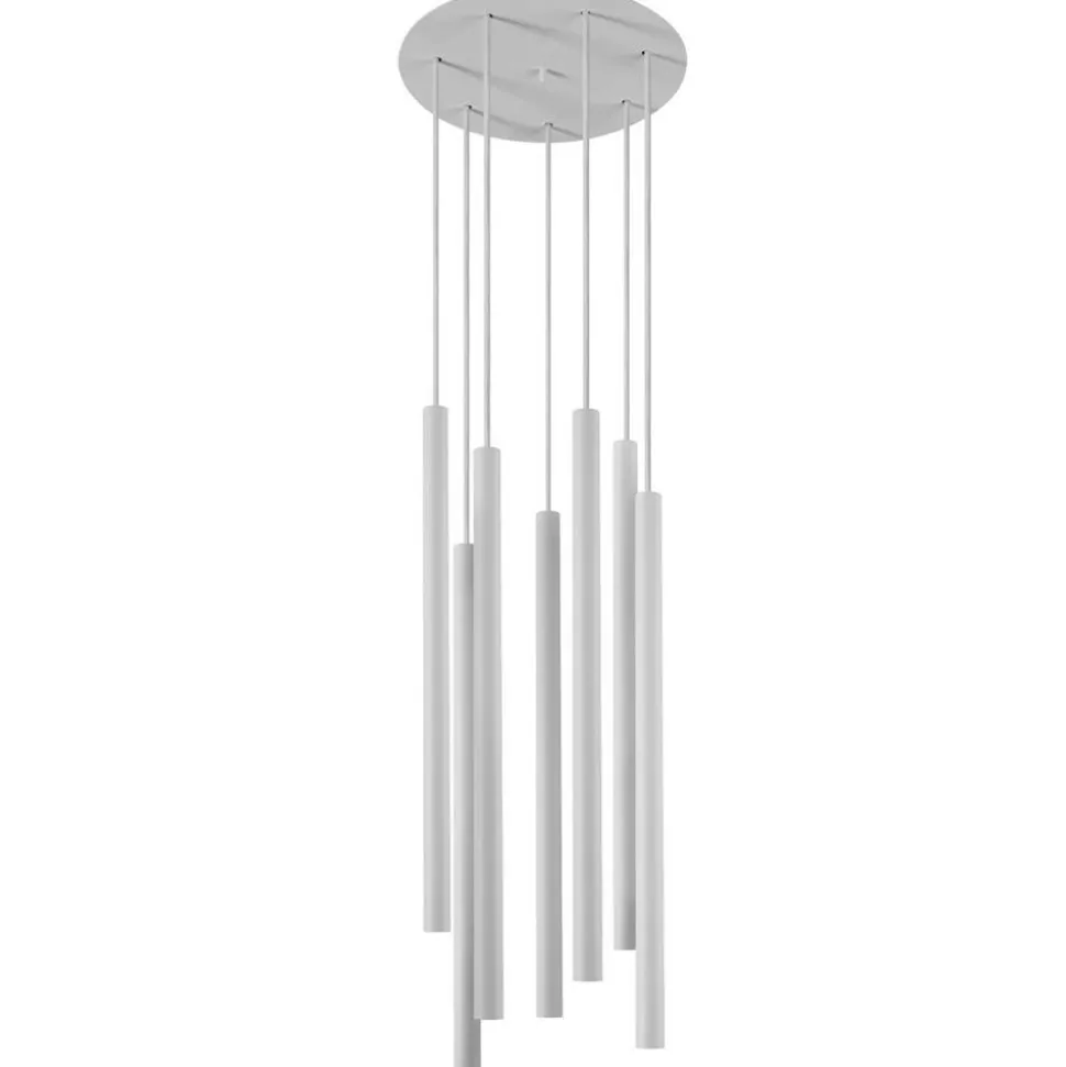 Lampa wisząca LASER biały 7xG9 koło