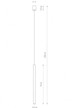 Lampa wisząca LASER 75cm miedź 1xG9