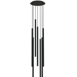 Lampa wisząca LASER czarny 7xG9 koło