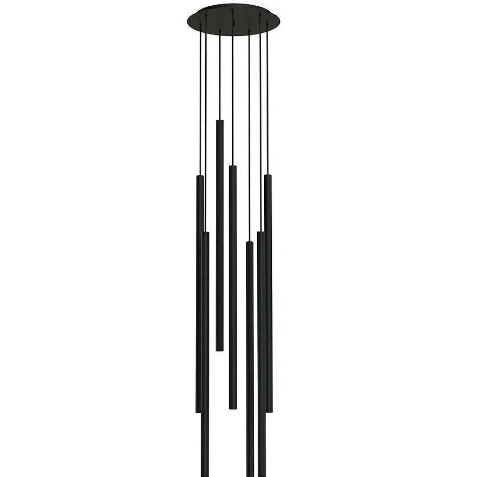 Lampa wisząca LASER czarny 7xG9 koło