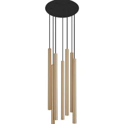 Lampa wisząca LASER czarny/złoty 7xG9
