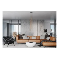 Lampa wisząca LASER czarny/złoty 7xG9