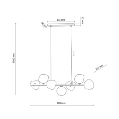 Lampa wisząca LAVA brązowa 7xG9