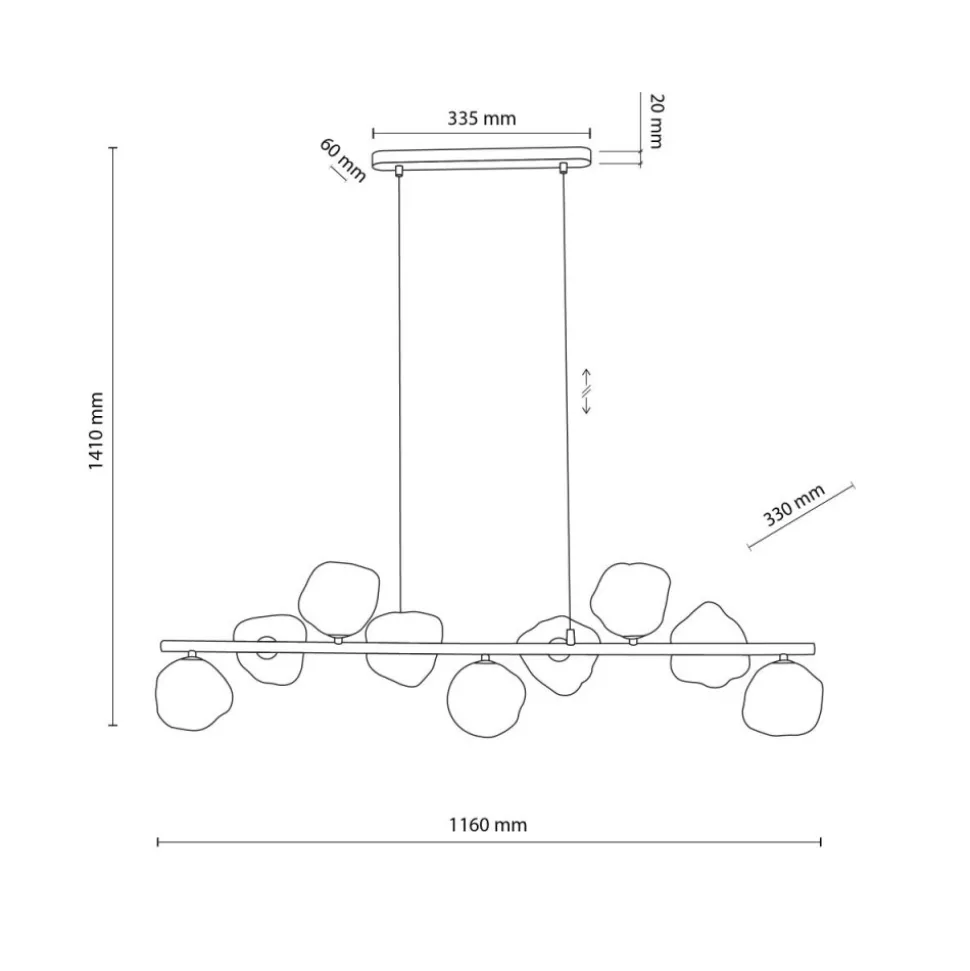 Lampa wisząca LAVA sabia beżowa 9xG9
