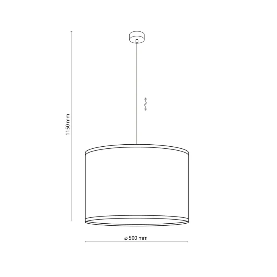 Lampa Wisząca LIBERIA Czarny Brązowy Abażur 3xE27 50cm