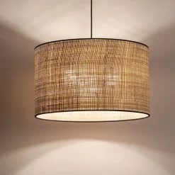 Lampa Wisząca LIBERIA Czarny Brązowy Abażur 3xE27 50cm