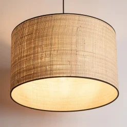 Lampa Wisząca LIBERIA Czarny Brązowy Abażur 3xE27 50cm