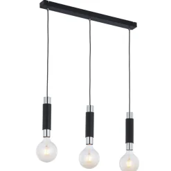 Lampa wisząca LILE czarna chrom 3xE27
