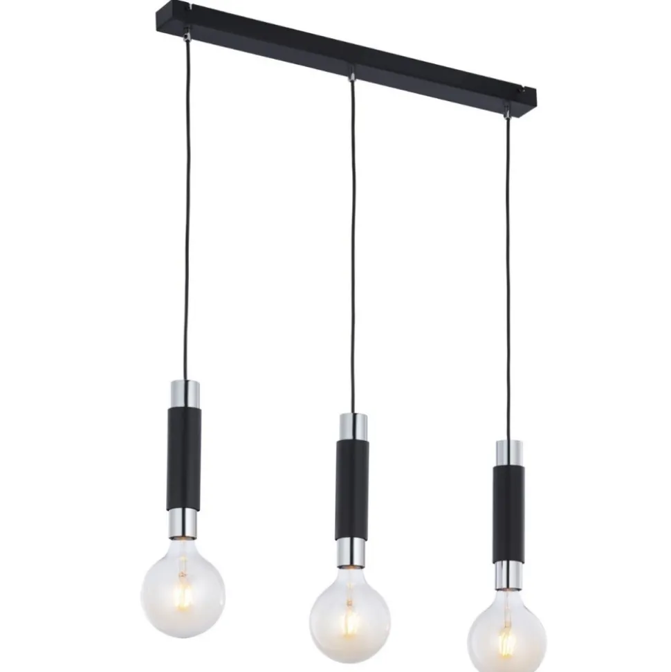 Lampa wisząca LILE czarna chrom 3xE27