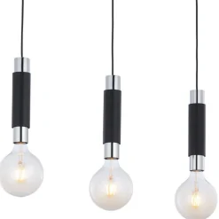 Lampa wisząca LILE czarna chrom 3xE27