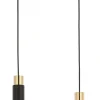 Lampa Wisząca LILE Czarny Złoty 2xE27