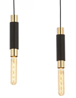 Lampa Wisząca LILE Czarny Złoty 2xE27