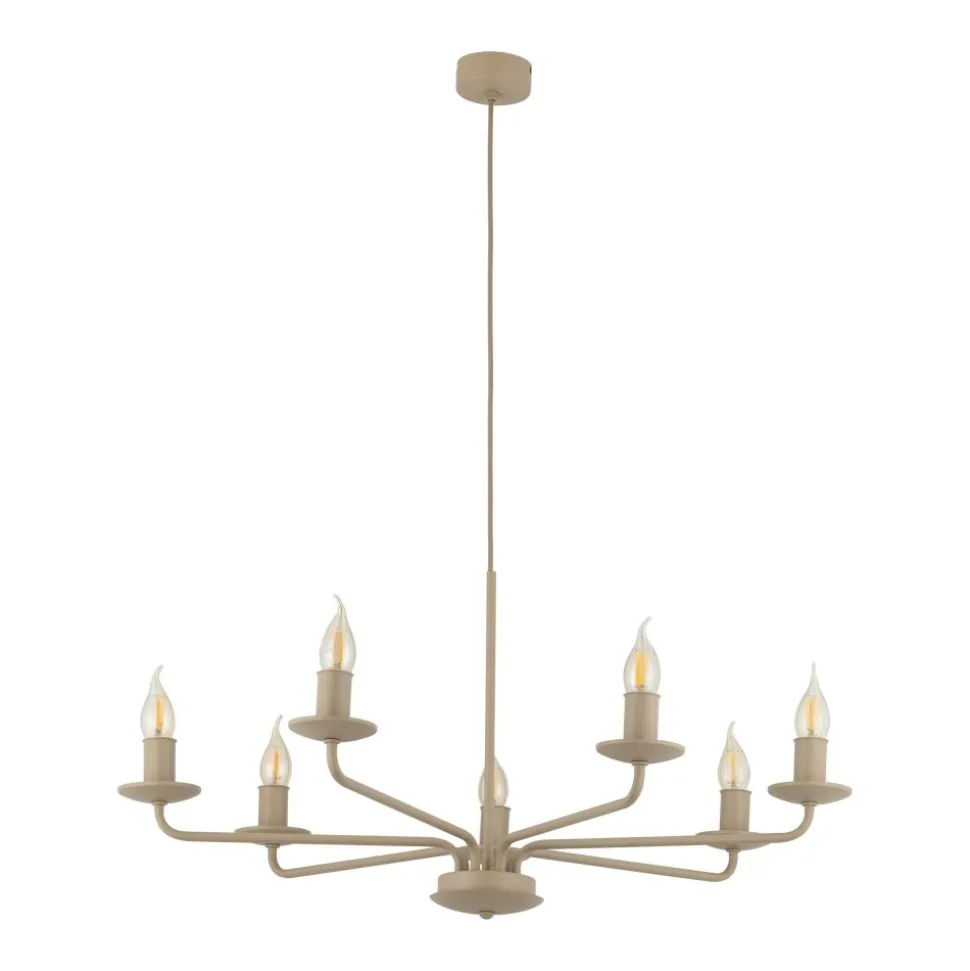 Lampa wisząca LIMAL sabia beżowa 7xE14
