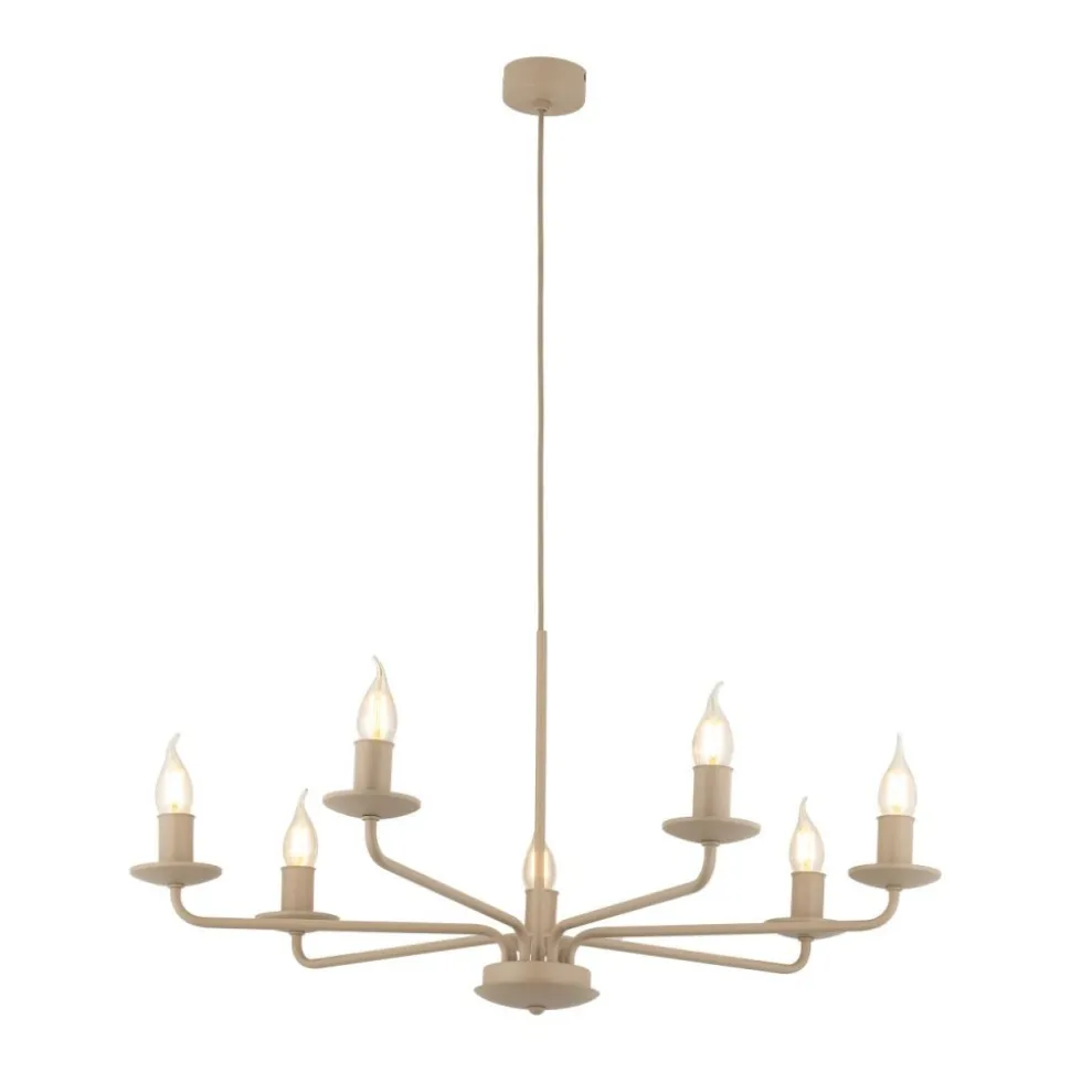 Lampa wisząca LIMAL sabia beżowa 7xE14