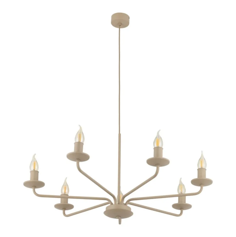 Lampa wisząca LIMAL sabia beżowa 7xE14