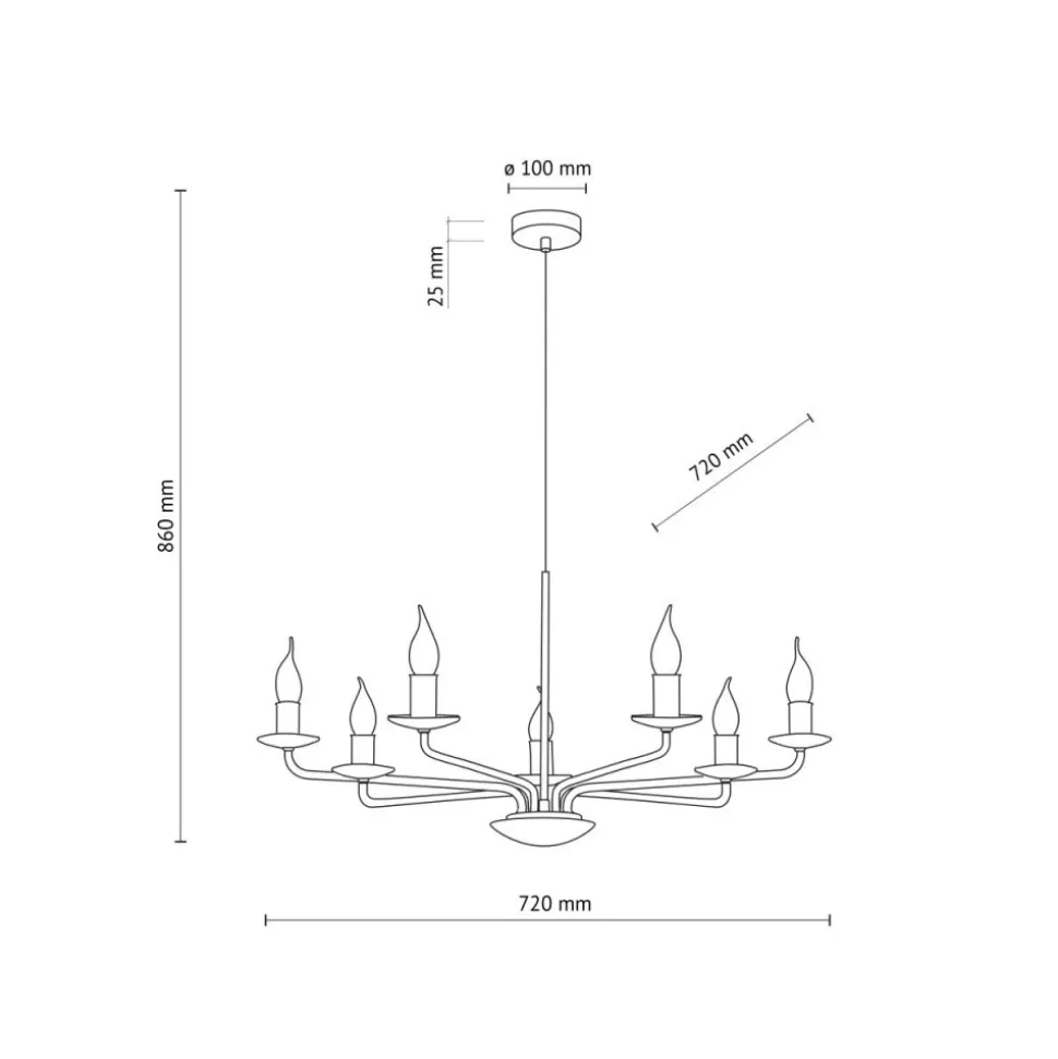 Lampa wisząca LIMAL sabia beżowa 7xE14