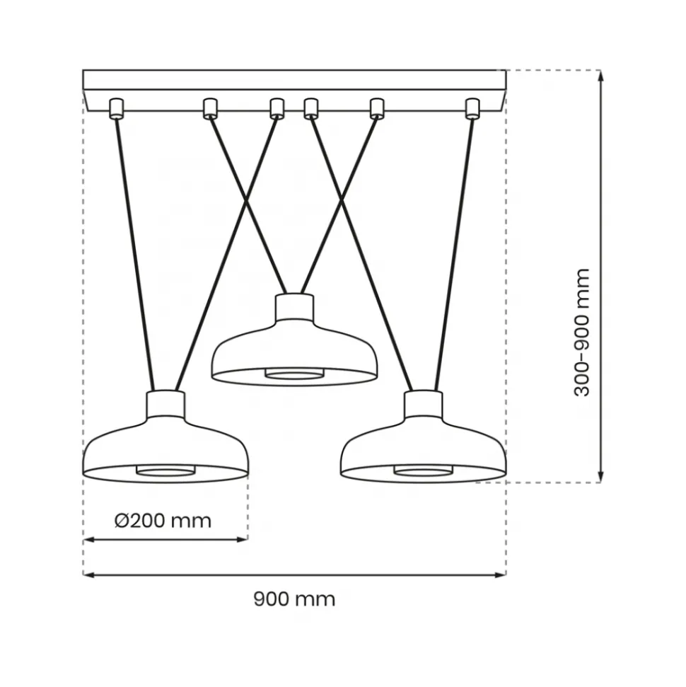Lampa Wisząca LINEA Czarny 3xGX53