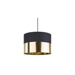 Lampa Wisząca LONDYN Czarny Złoty Abażur 1xE27 20cm