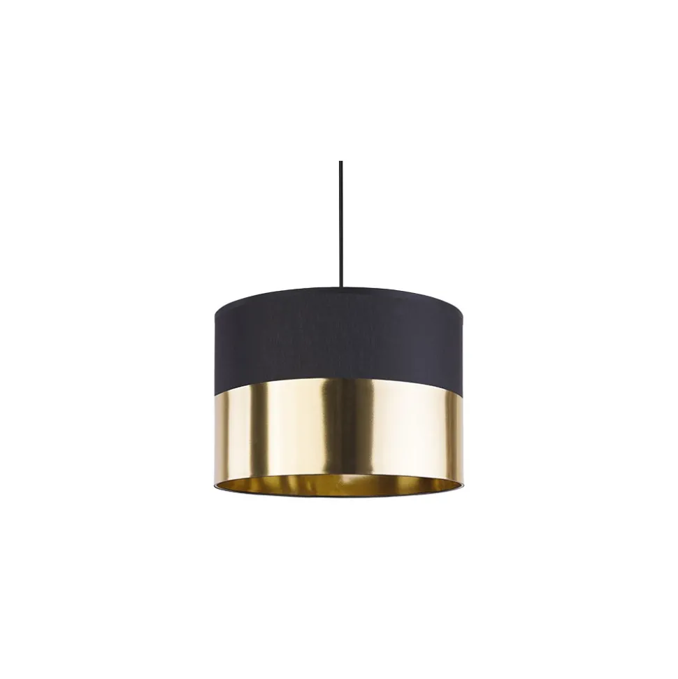 Lampa Wisząca LONDYN Czarny Złoty Abażur 1xE27 20cm
