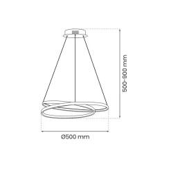 Lampa Wisząca LUCERO Czarny 48W LED 50cm