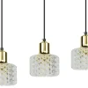 Lampa Wisząca LUMI Czarny Złoty Akrylowe Klosze 3xG9