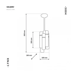 Lampa Wisząca LYNX Czarny Złoty 12xE14 18cm