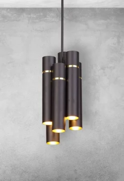 Lampa Wisząca LYNX Czarny Złoty 12xE14 18cm