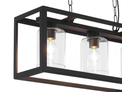 Lampa Wisząca MACARI Czarny Szklane Klosze 3xE27