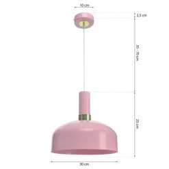 Lampa Wisząca MALMO Różowy Złoty Metalowy Klosz 1xE27 30cm