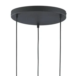 Lampa Wisząca MARCO Czarny Brązowy Szklane Klosze 3xE27