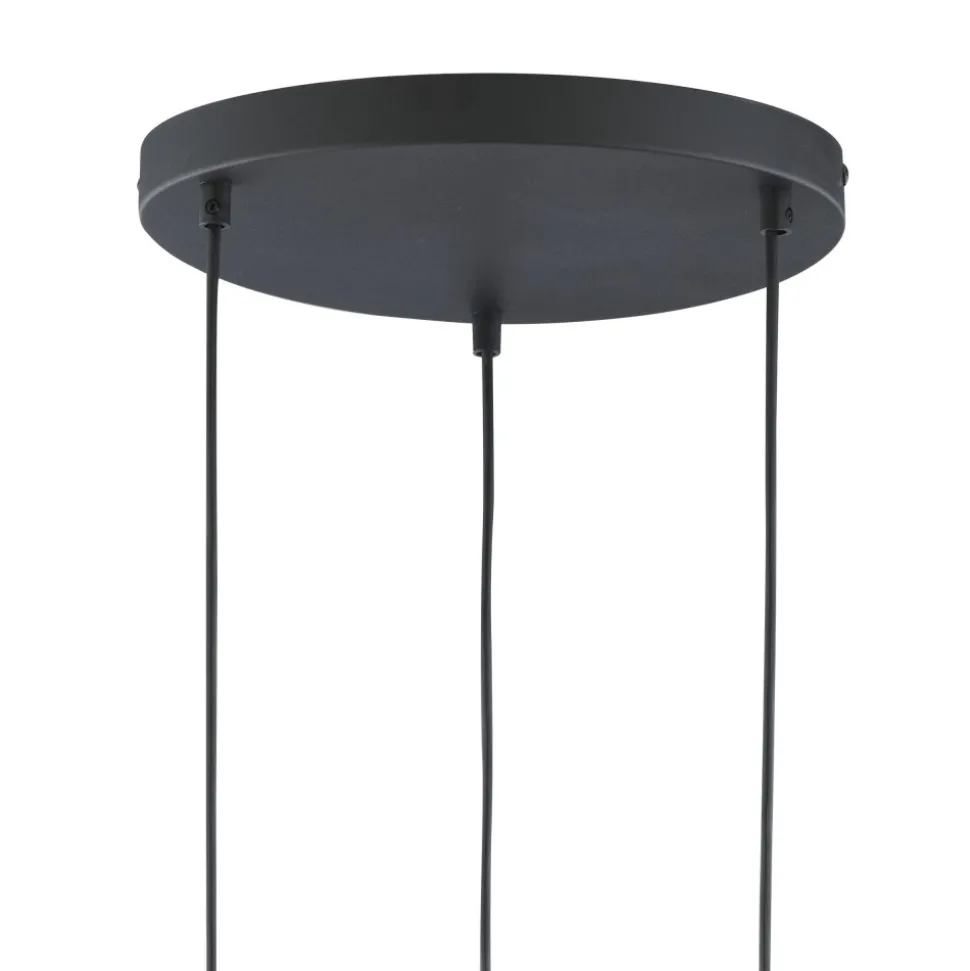 Lampa Wisząca MARCO Czarny Brązowy Szklane Klosze 3xE27