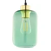 Lampa Wisząca MARCO Czarny Złoty Szklany Klosz1xE27 14cm