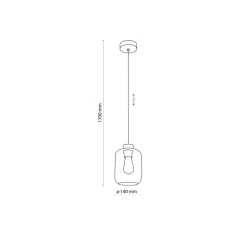 Lampa Wisząca MARCO Czarny Złoty Szklany Klosz1xE27 14cm