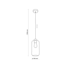 Lampa Wisząca MARCO Grafitowy Szklany Klosz 1xE27 14cm