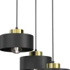 Lampa Wisząca MARTI Czarny Złoty Metalowy Klosz 3xE27 Plafon