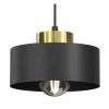 Lampa Wisząca MARTI Czarny Złoty Metalowy Klosz 1xE27 20cm