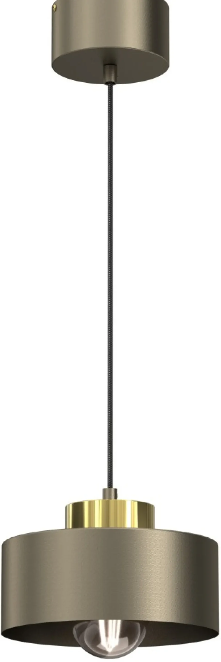 Lampa Wisząca MARTI Złoty Szary Metalowy Klosz 1xE27 20cm