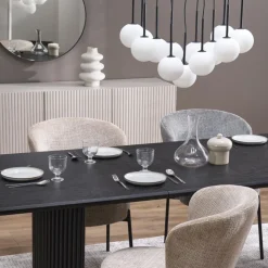 Lampa wisząca MARTIN czarna klosz biały 13xG9