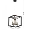 Lampa Wisząca MAY Czarny Srebrny 4xE14