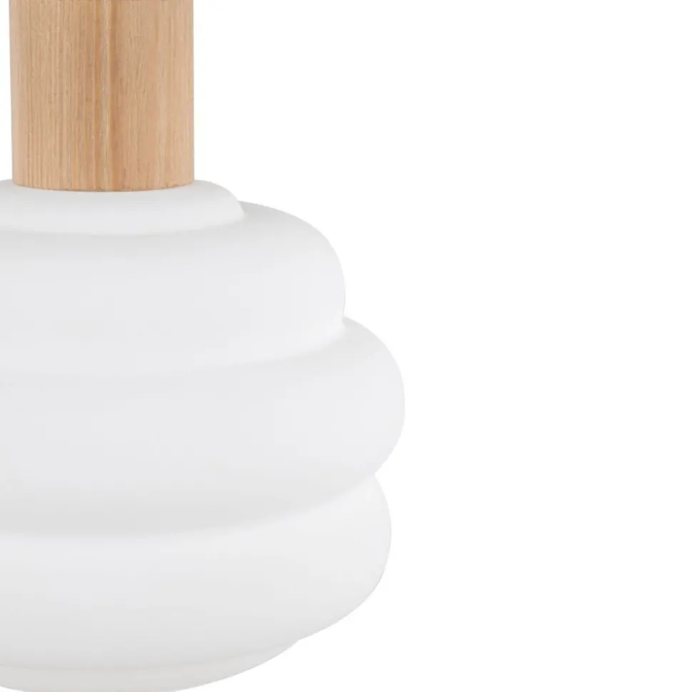 Lampa wisząca MELIA sabia beżowa klosz biały 1xE27