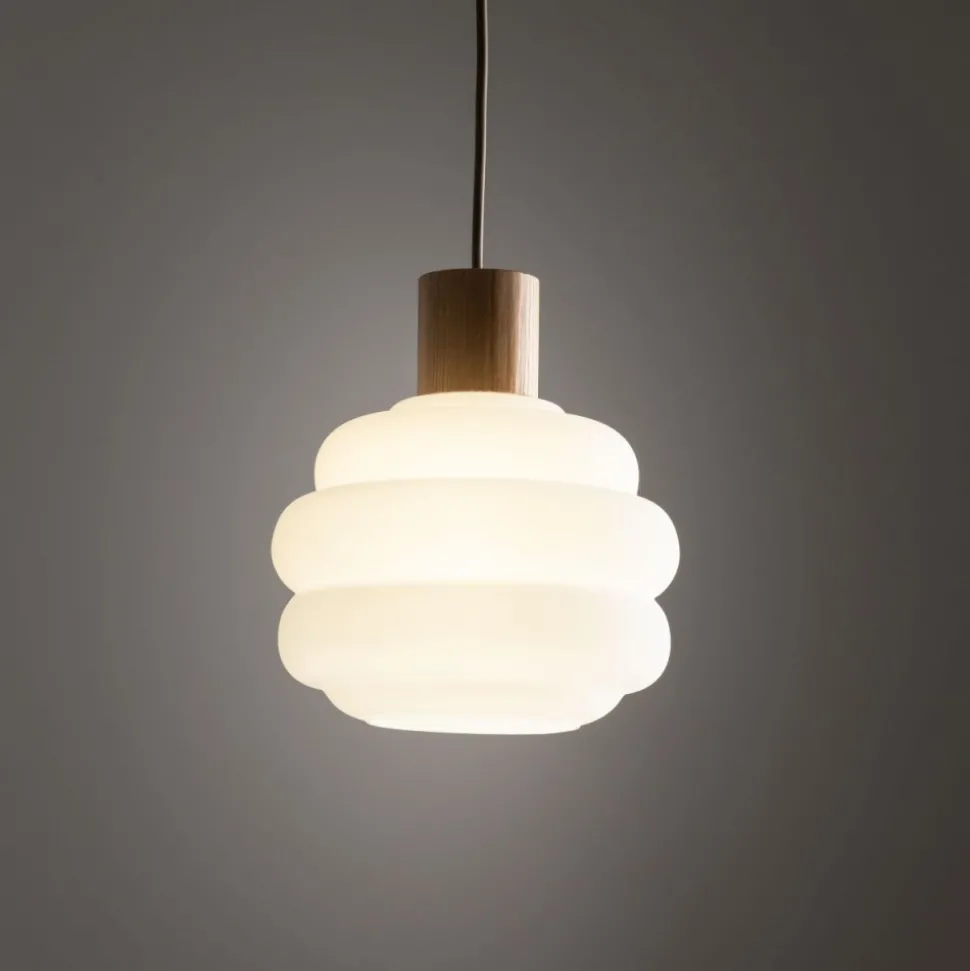 Lampa wisząca MELIA sabia beżowa klosz biały 1xE27