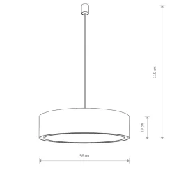 Lampa Wisząca MIST Biały Abażur 3xE27 56cm