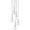 Lampa wisząca MISTY czarna klosz biały 5xG9