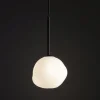 Lampa wisząca MISTY czarna klosz biały 1xG9