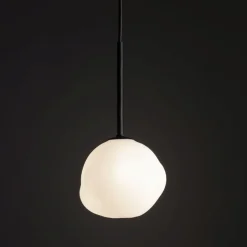 Lampa wisząca MISTY czarna klosz biały 1xG9