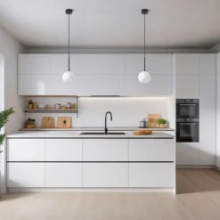 Lampa wisząca MISTY czarna klosz biały 1xG9