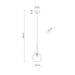 Lampa wisząca MISTY czarna klosz biały 1xG9