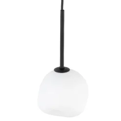 Lampa wisząca MISTY czarna klosz biały 1xG9